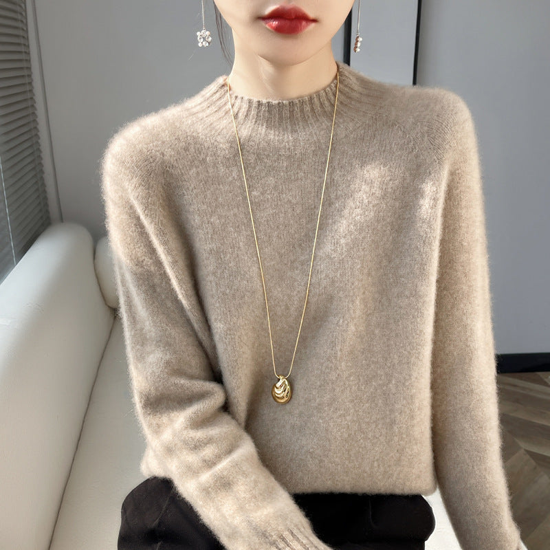 Damen Kurz-Mockneck-Pullover aus flauschigem Mohair-Mix mit kastiger Silhouette Shop Nory
