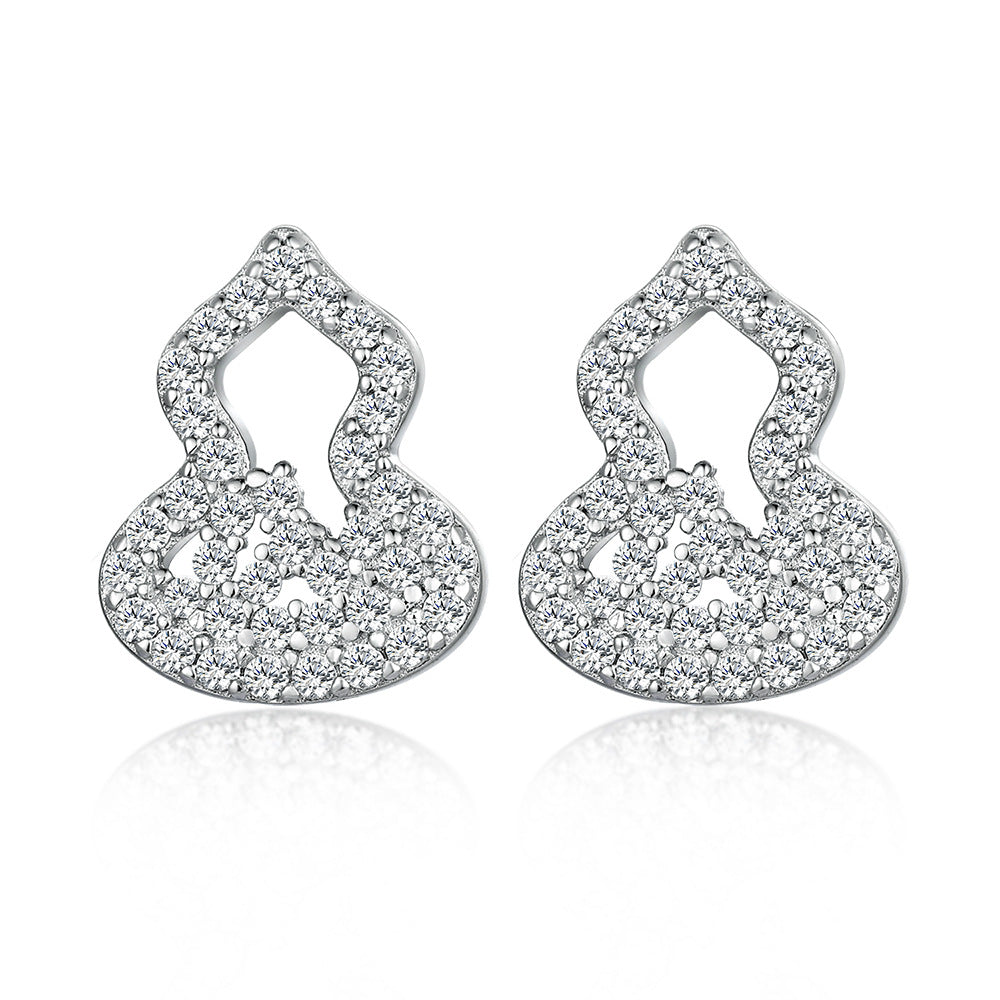 Damen Ohrringe mit modernem Quadratdesign und funkelndem Zirkonia-Besatz Shop Nory