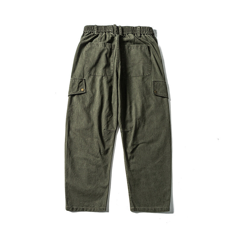 Herren Lässige Workwear-Cargohose mit Gummibund und aufgesetzten Klappentaschen Shop Nory