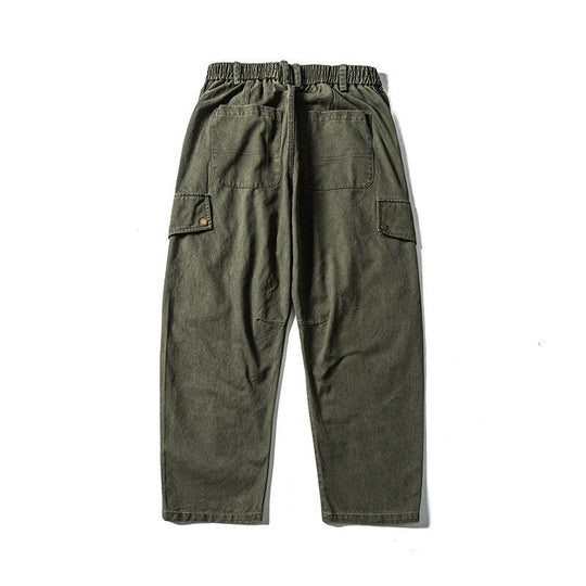 Herren Lässige Workwear-Cargohose mit Gummibund und aufgesetzten Klappentaschen Shop Nory
