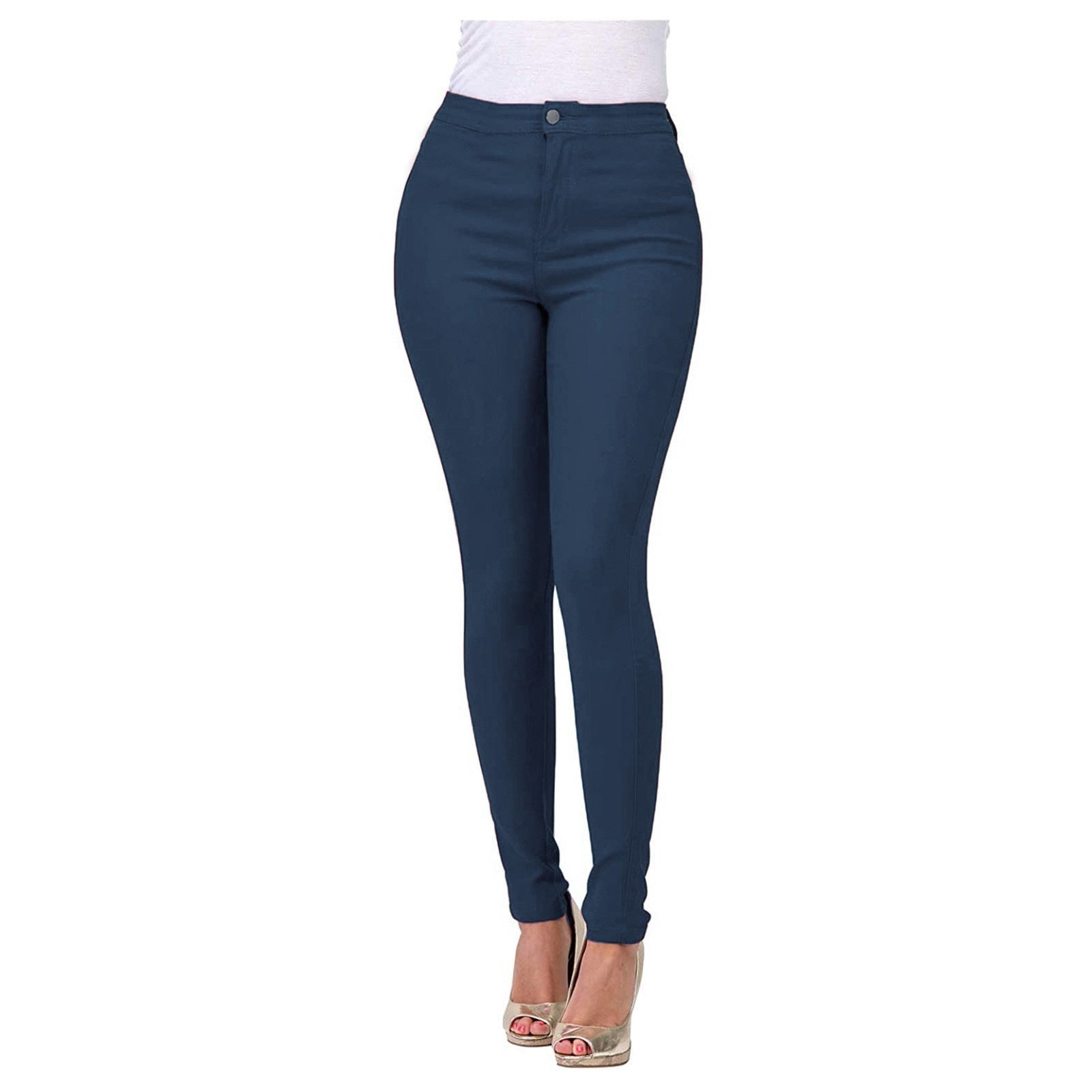 Damen Hoch geschnittene Skinny Jeans mit elastischem Stretch