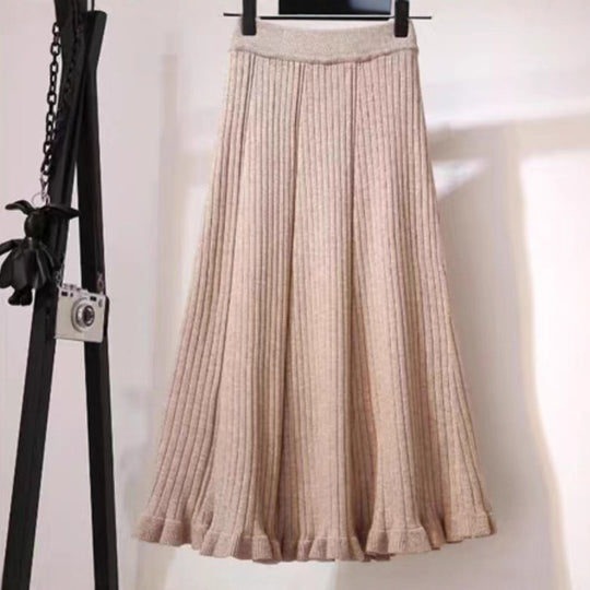 Damen Plissierter Rock mit voluminösem Saum Shop Nory