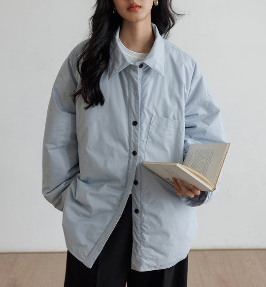 Damen Oversized Bluse mit Knopfdetail Shop Nory