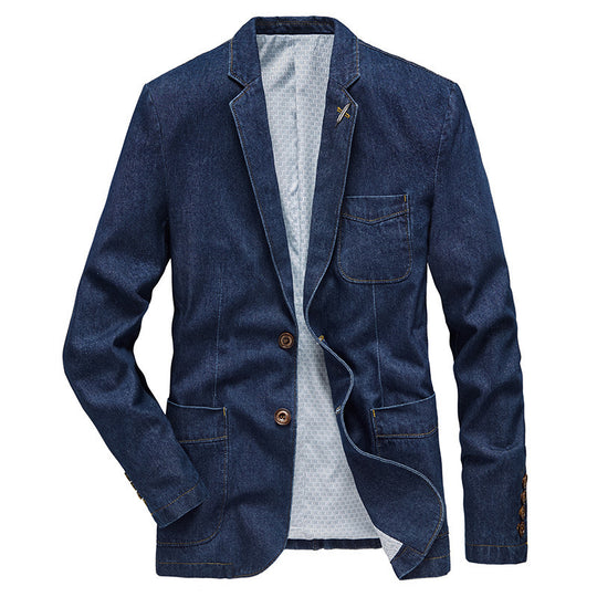Herren Jeans-Sakko im Casual-Blazer-Stil mit aufgesetzten Taschen Shop Nory