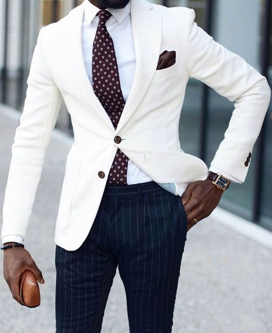 Herren eleganter Leinenblazer mit schmalem Schnitt