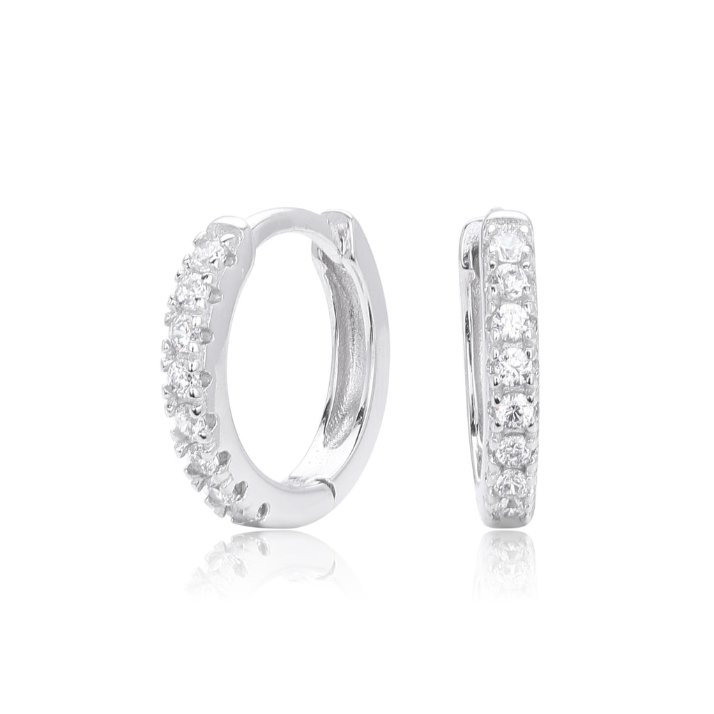 Damen Creolenohrringe mit funkelnden Zirkonstein-Akzenten aus hochwertigem 925 Sterling Silber Shop Nory