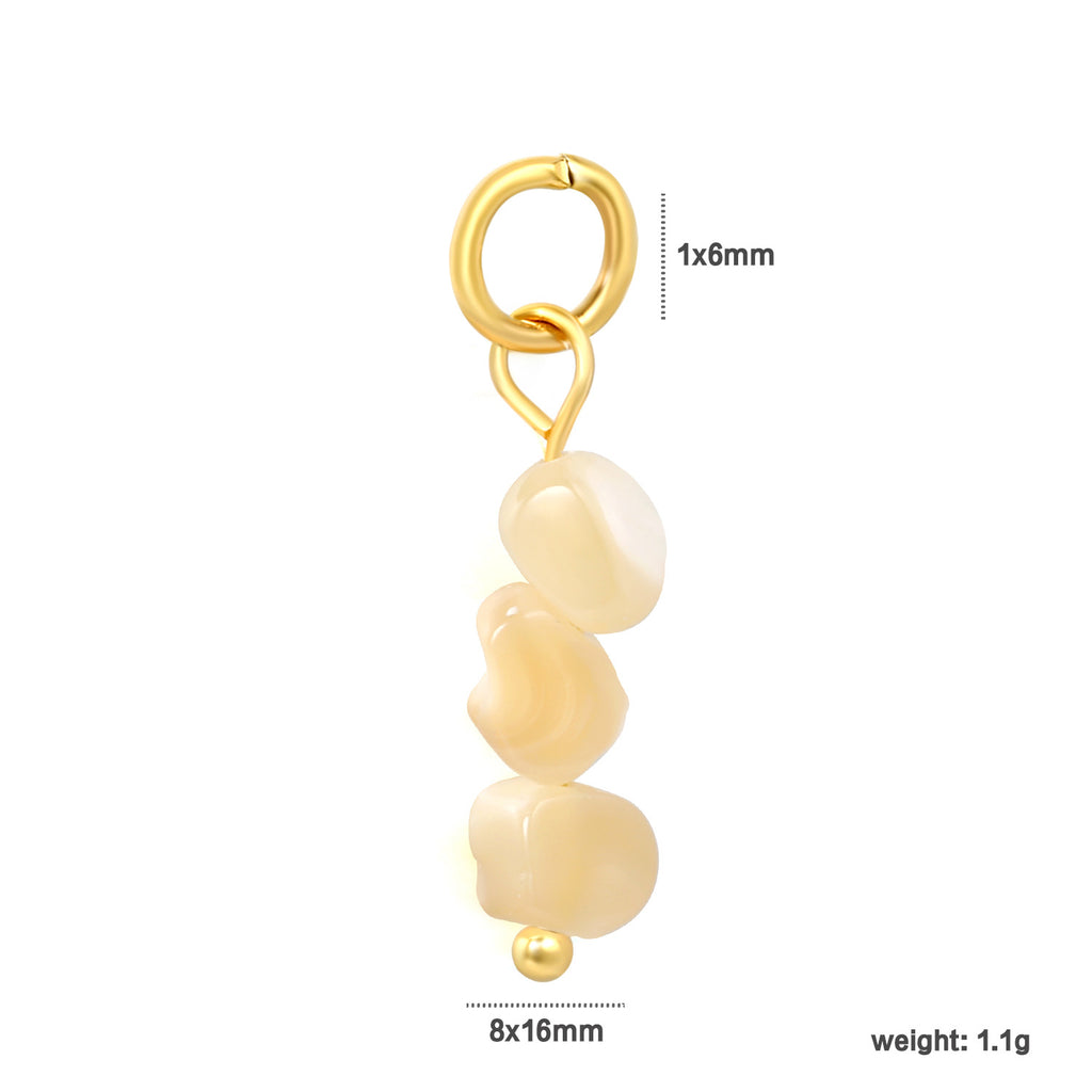 Damen Anhänger mit natürlichem Stein und goldenem Akzent Shop Nory