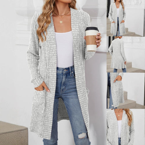 Damen Longcardigan aus geripptem Chenille mit aufgesetzten Taschen Shop Nory