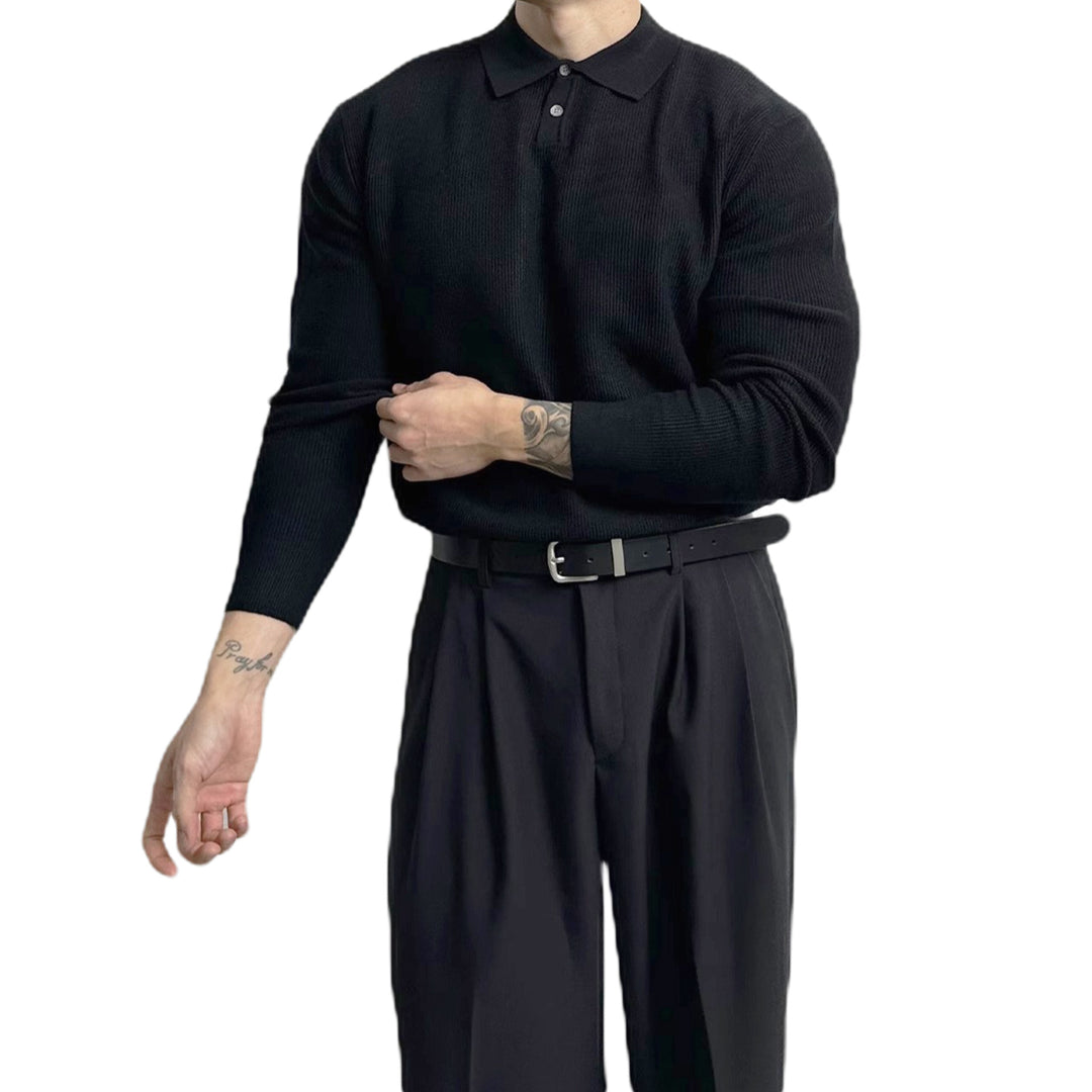 Herren Elegant Strukturierter Langarm-Pullover Shop Nory