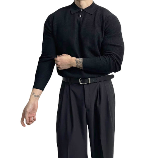 Herren Elegant Strukturierter Langarm-Pullover Shop Nory