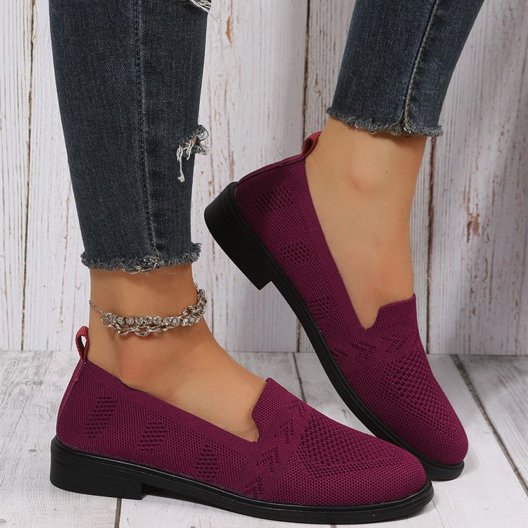Damen luftige Slip-On Sneakers mit atmungsaktivem Netzmaterial