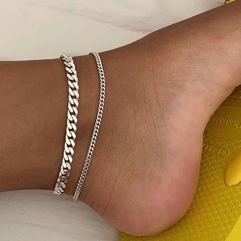 Damen Fußkettchen Set mit eleganten, glänzenden Kettendesigns Shop Nory