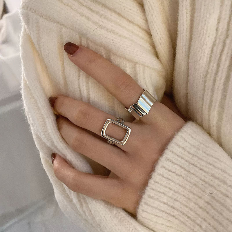 Damen geometrischer Trendring mit offener Fassung Shop Nory