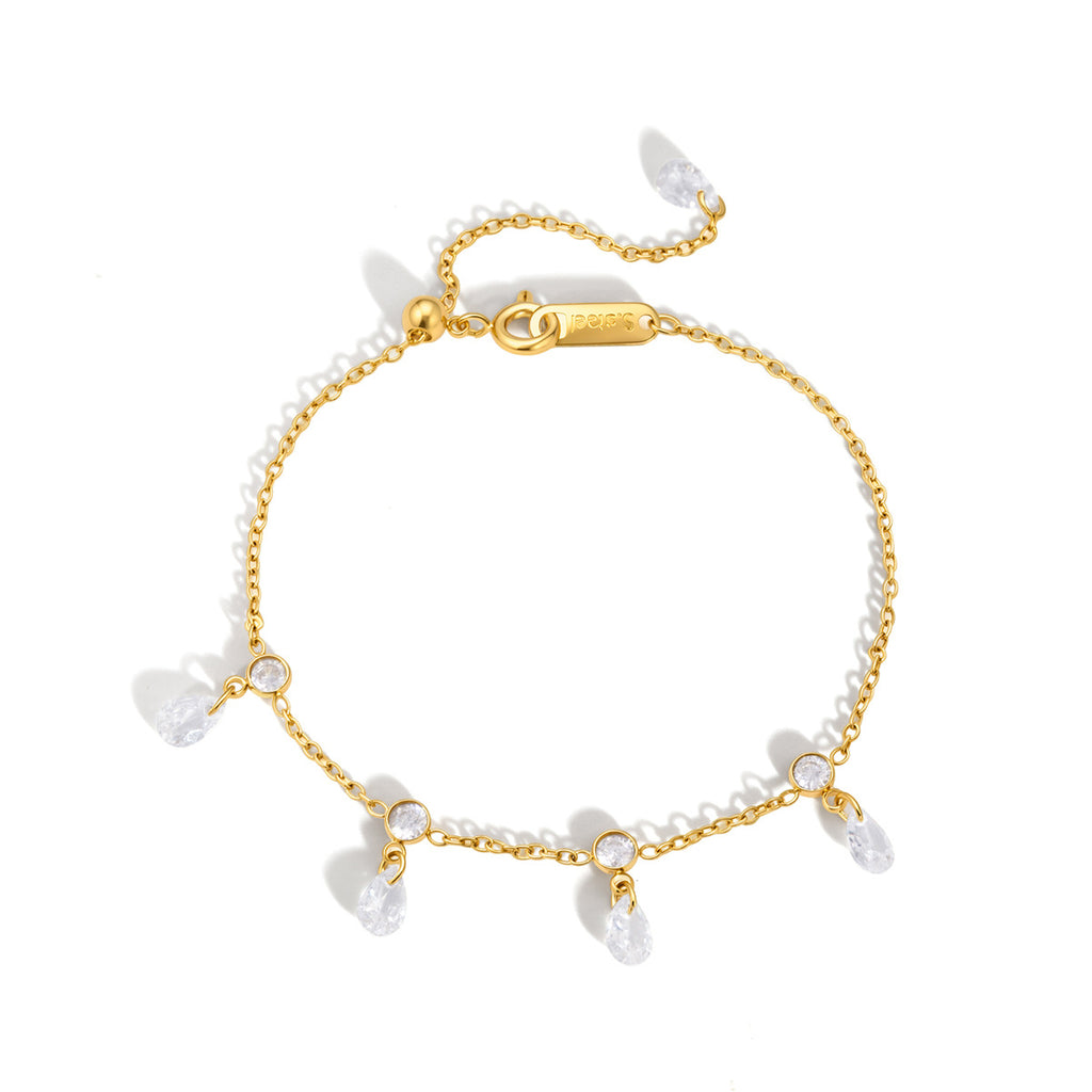 Damen Armband mit eleganten Wasserfall-Anhängern aus hypoallergenem Edelstahl Shop Nory