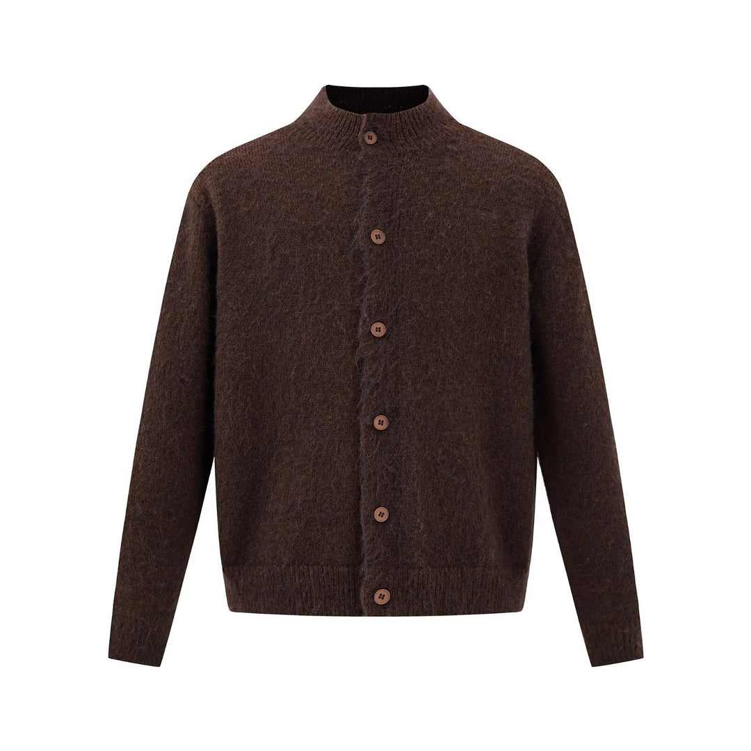 Herren Bequeme Strickjacke mit hohem Kragen und Knopfleiste Shop Nory