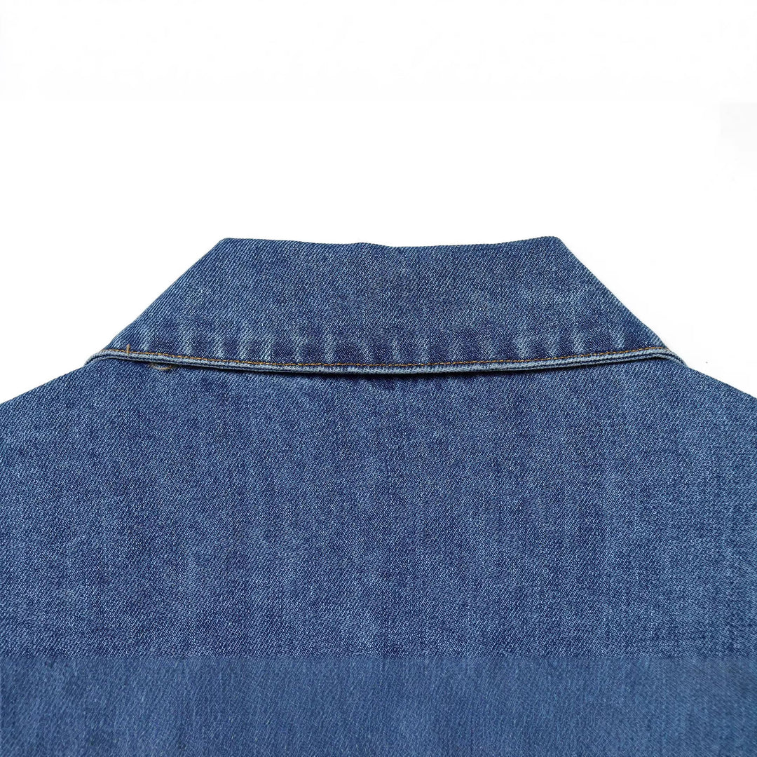 Damen Oversize Denim-Pulloverjacke mit halber Knopfleiste Shop Nory