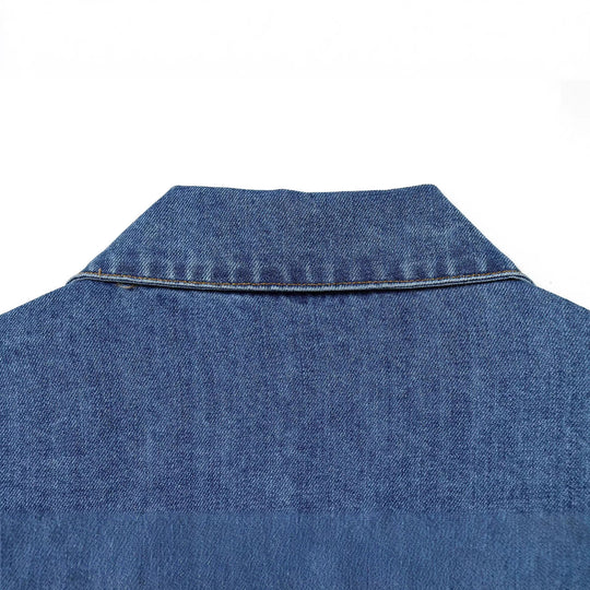 Damen Oversize Denim-Pulloverjacke mit halber Knopfleiste Shop Nory