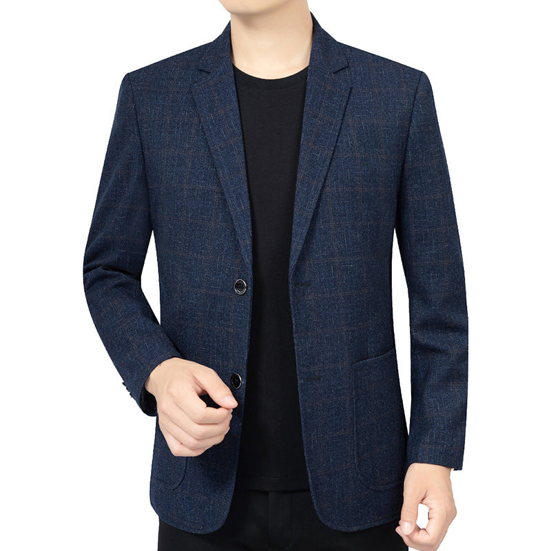 Herren Kariertes Slim-Fit Sakko aus Wollmischung Shop Nory