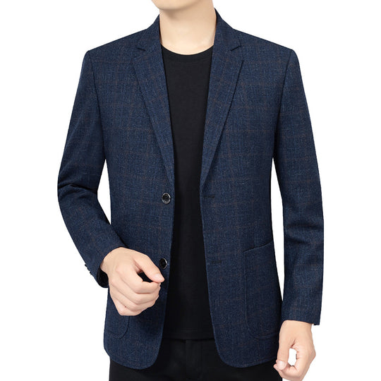 Herren Kariertes Slim-Fit Sakko aus Wollmischung Shop Nory