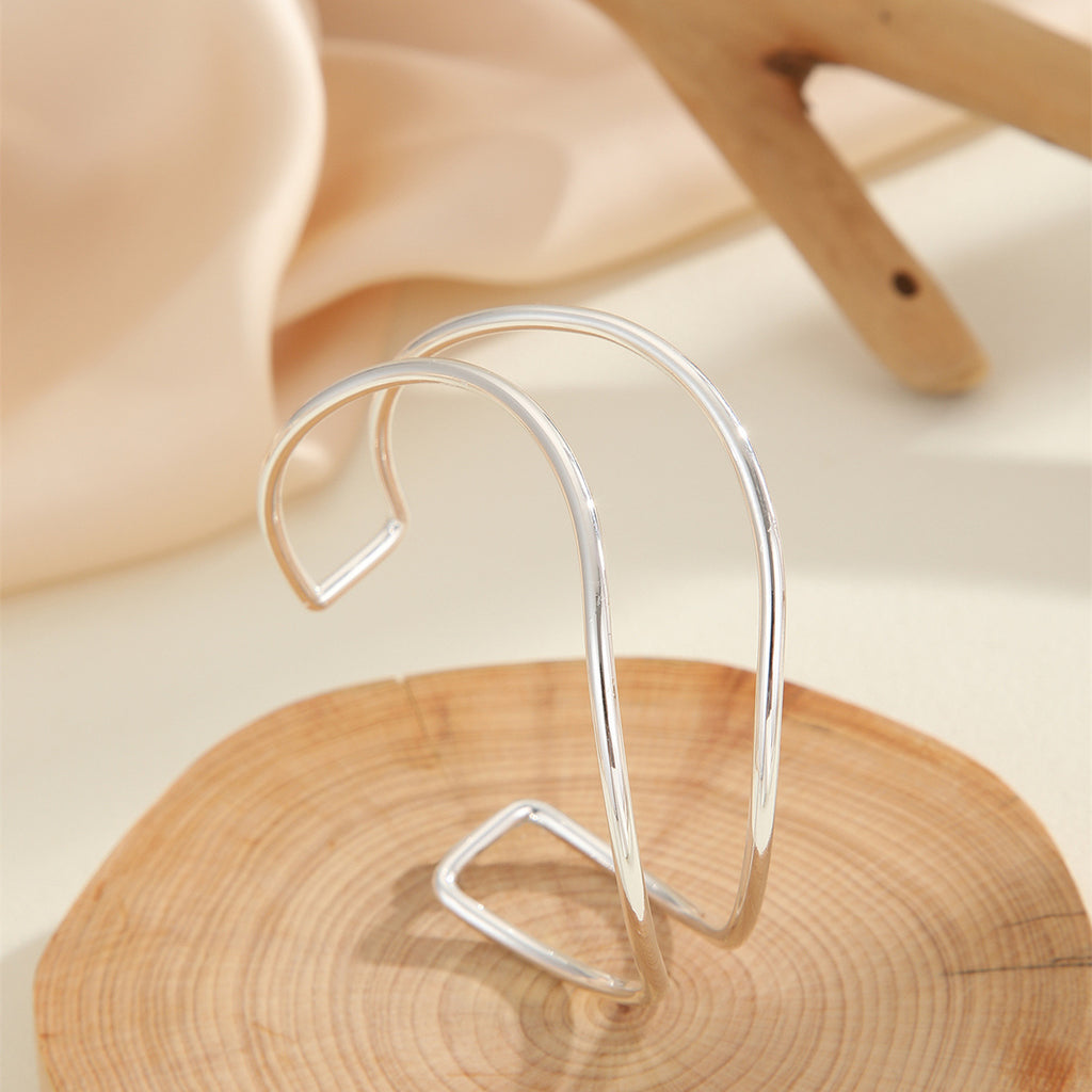 Damen Offener Armreif im eleganten Wellen-Design Shop Nory