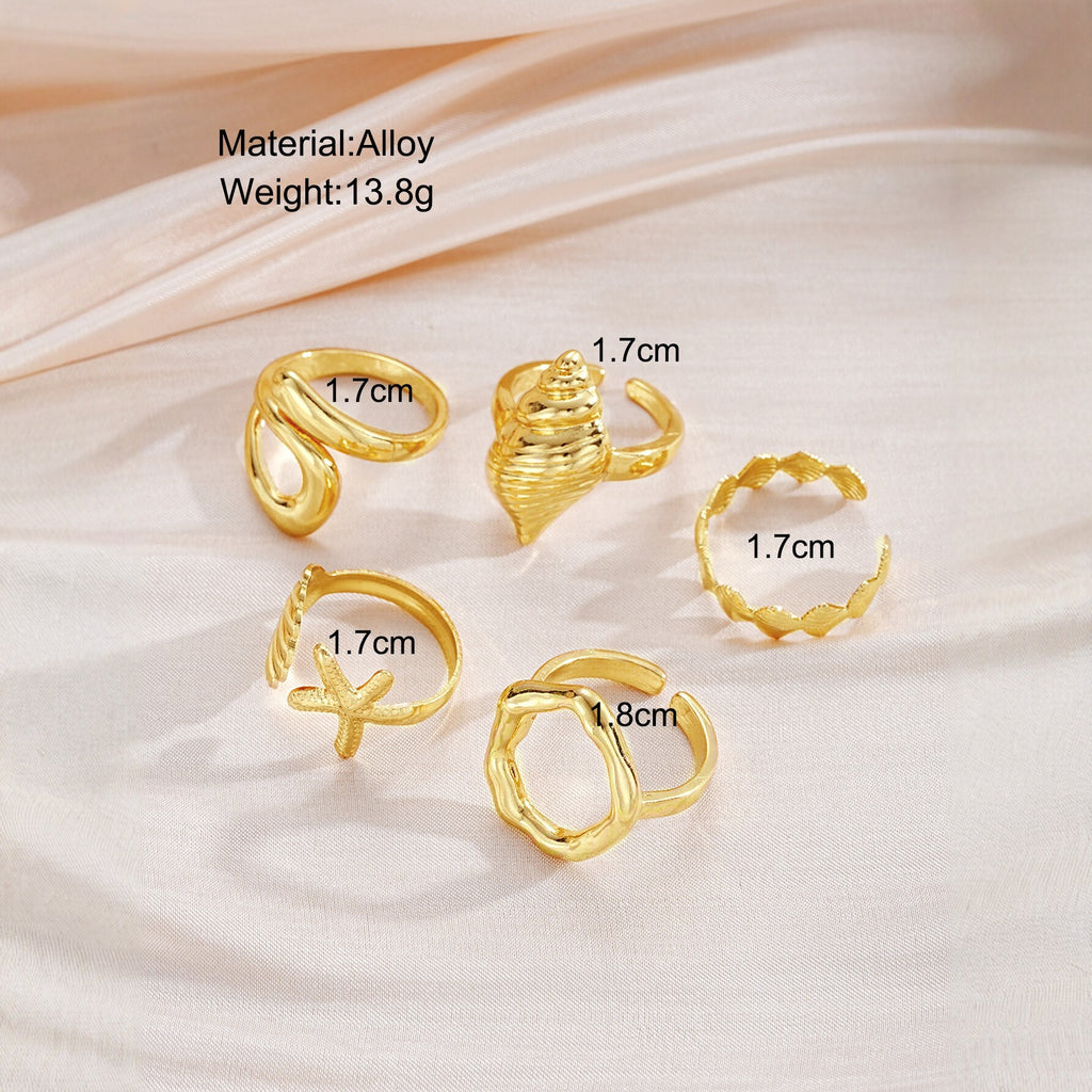 Damen modisches Ring-Set mit kreativen Meeresmotiven Shop Nory