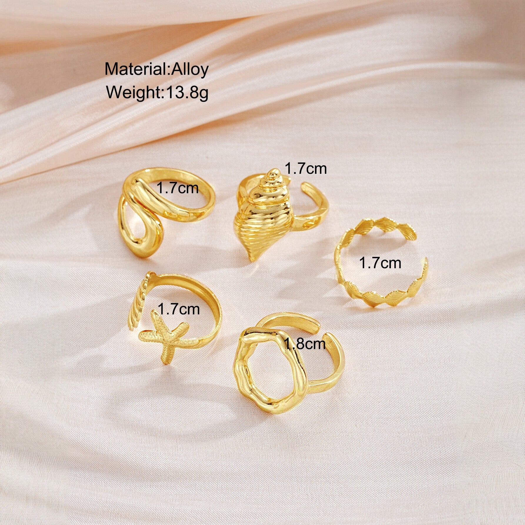 Damen modisches Ring-Set mit kreativen Meeresmotiven Shop Nory