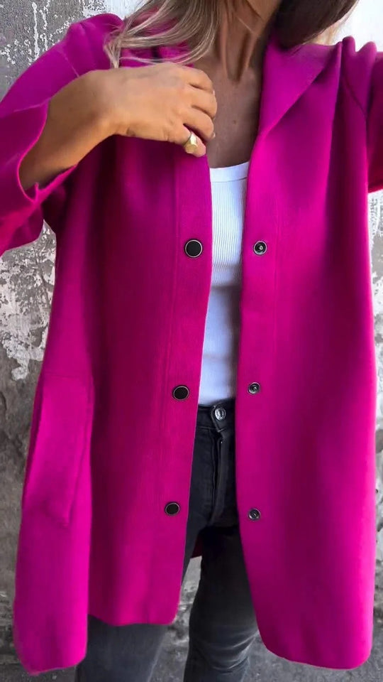 Damen Kapuzen‑Mantel mit Druckknöpfen und Oversize‑Silhouette Shop Nory