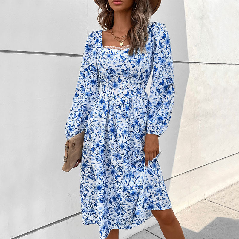 Damen Midikleid mit floraler Allover‑Print, herzförmigem Ausschnitt und taillierter Raffung Shop Nory