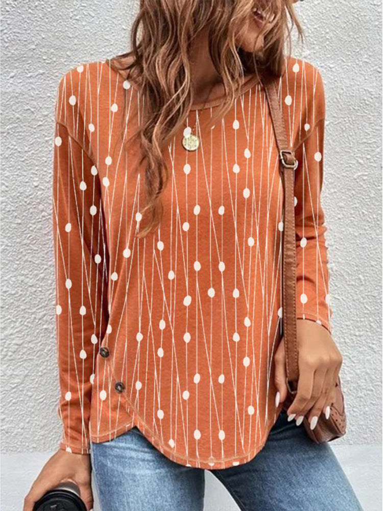 Damen Langärmeliges Oversize-Sweatshirt mit abstraktem Aquarell-Mosaikprint Shop Nory