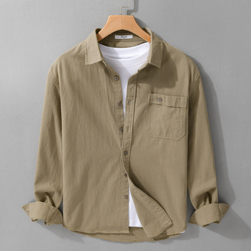 Herren Casual-Layering Hemdjacke aus leichtem Baumwoll-Twill mit aufgesetzter Brusttasche Shop Nory