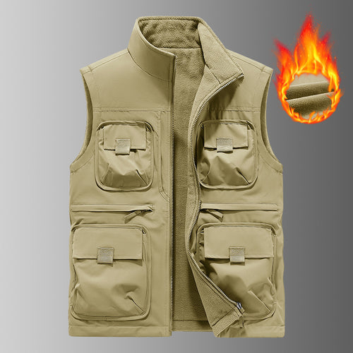 Herren Gefütterte Utility‑Weste mit Fleece‑Innenfutter und Mehrfachtaschen Shop Nory