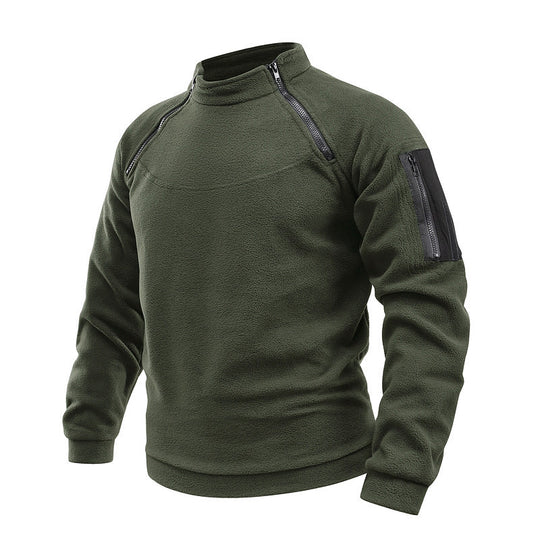 Herren Thermo-Tactical-Sweatshirt mit Fleece-Innenfutter, Reißverschluss-Schultern & Armtasche Shop Nory