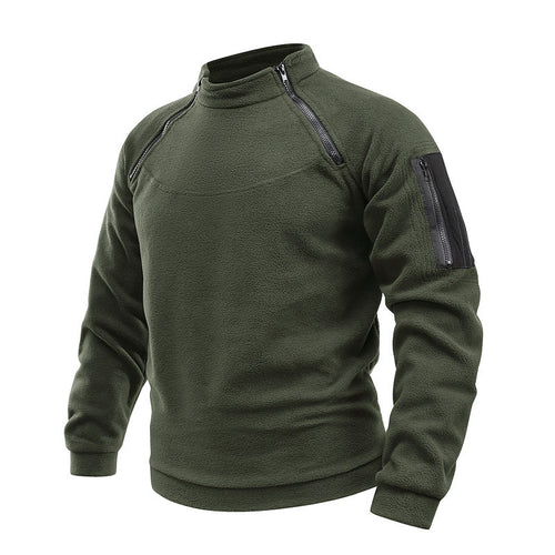 Herren Thermo-Tactical-Sweatshirt mit Fleece-Innenfutter, Reißverschluss-Schultern & Armtasche Shop Nory