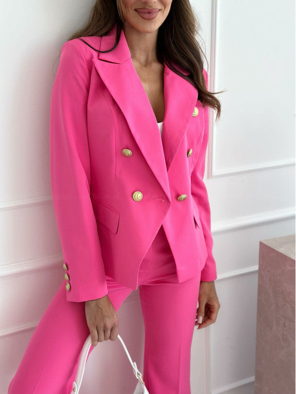 Damen Eleganter Blazer mit doppelter Knopfleiste und goldenen Details Shopnory