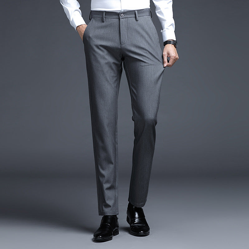 Herren Formelle Slim-Fit Anzughose mit Stretchbund und Bügelfalte Shop Nory