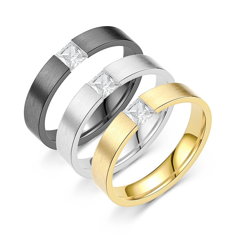Herren Schmuckring mit elegantem Zirkonia-Besatz und modernem Design Shop Nory