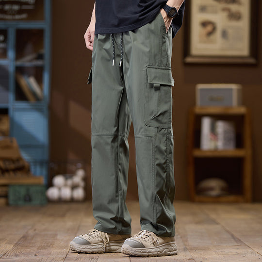 Herren Leichte Technical Cargo-Hose mit geradem Bein, Multifachtaschen und Kordelbund Shop Nory