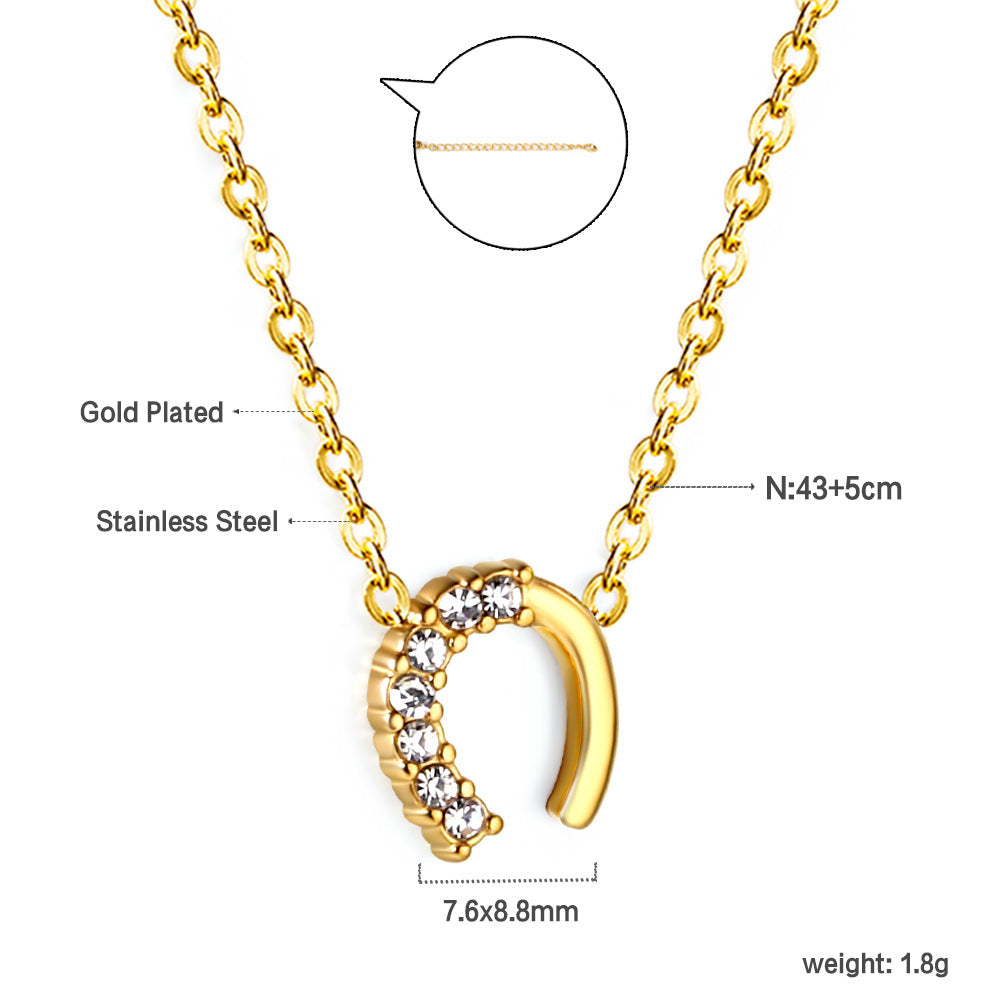 Damen Halskette mit liebevollem Herzmotiv aus goldplattiertem Edelstahl und funkelnden Zirkonia Shop Nory