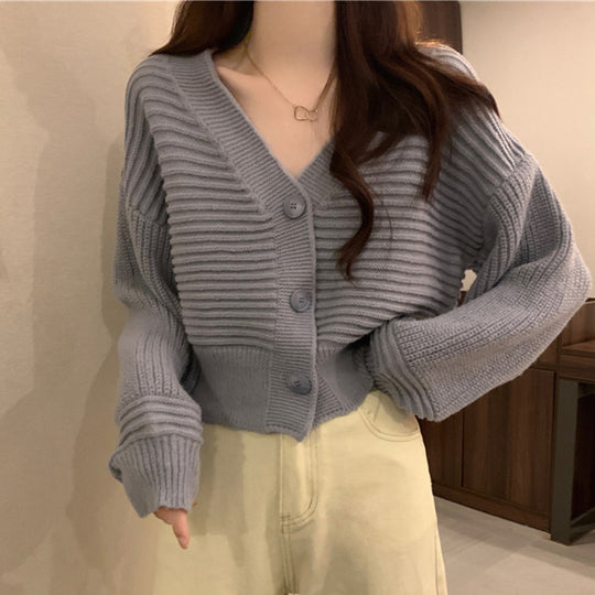 Damen Modischer Strickcardigan mit V-Ausschnitt Shop Nory