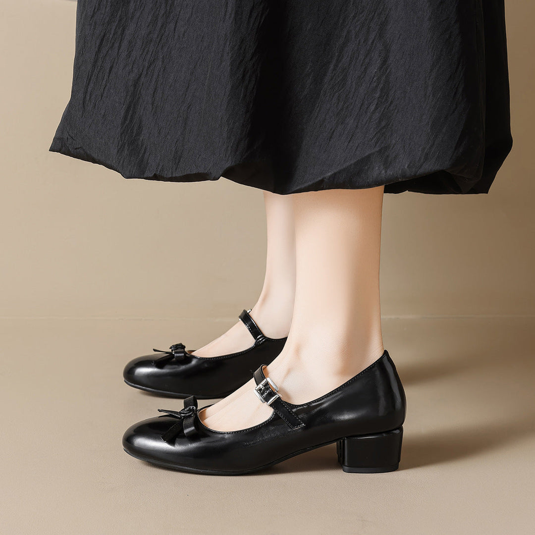 Damen Ballerinas mit elegantem Riemchen und modischer Schleifenapplikation