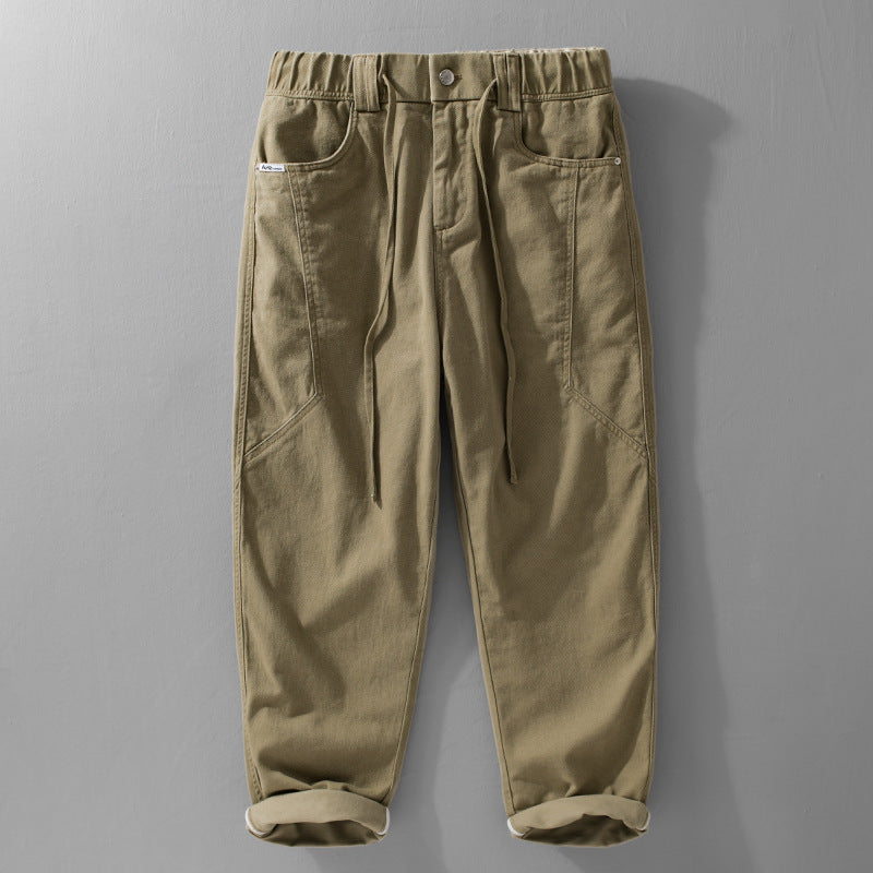Herren Utility-Cargohose mit elastischem Bund, Tunnelzug und aufgesetzten Taschen Shop Nory