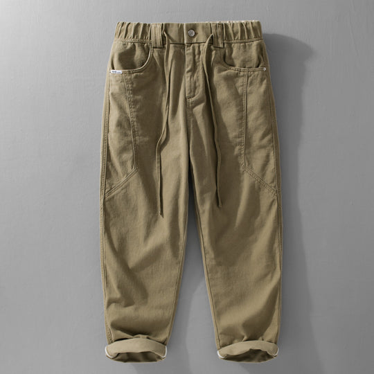 Herren Utility-Cargohose mit elastischem Bund, Tunnelzug und aufgesetzten Taschen Shop Nory