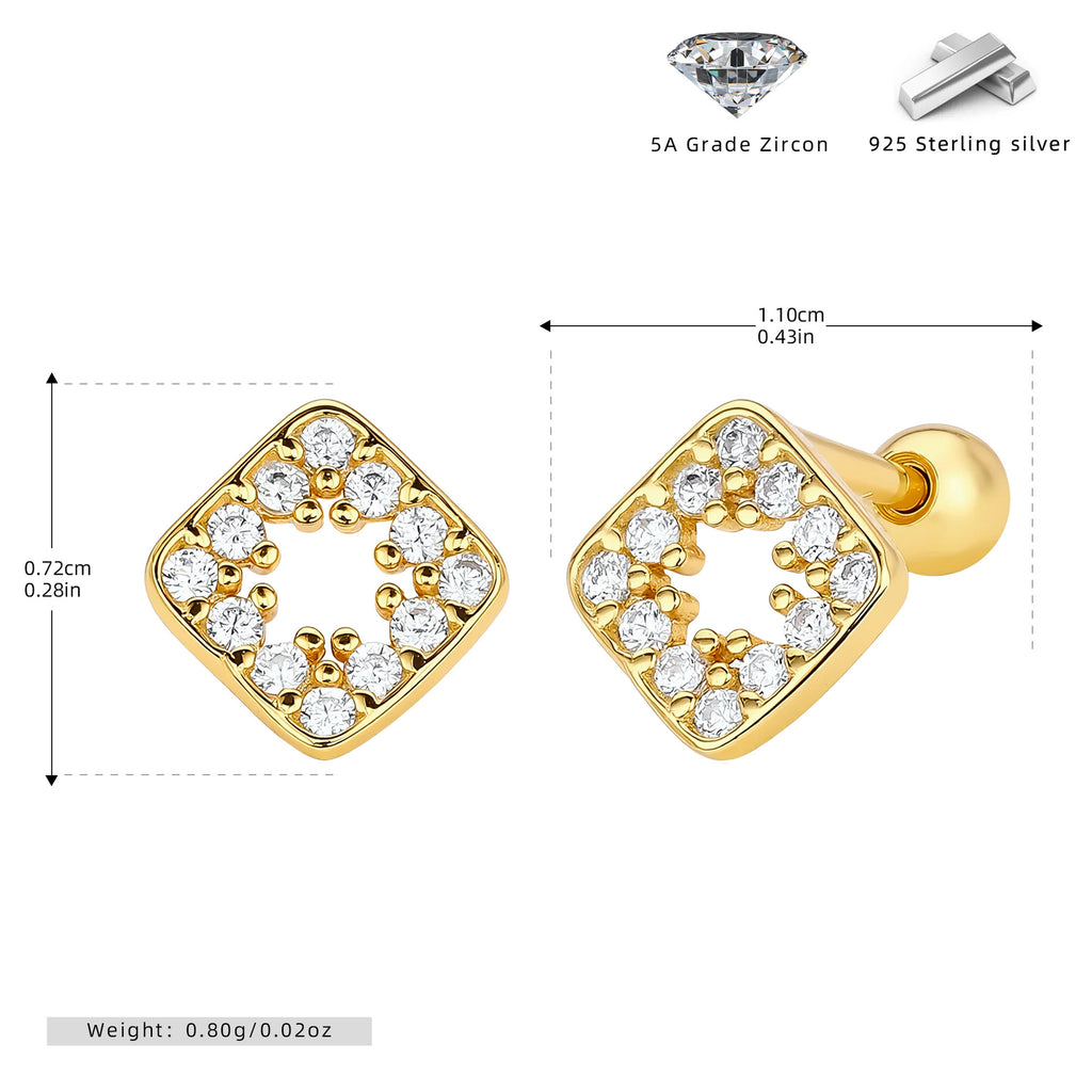 Damen Ohrstecker aus hochwertigem 925 Sterling Silber mit funkelnden Zirkon-Akzenten Shop Nory