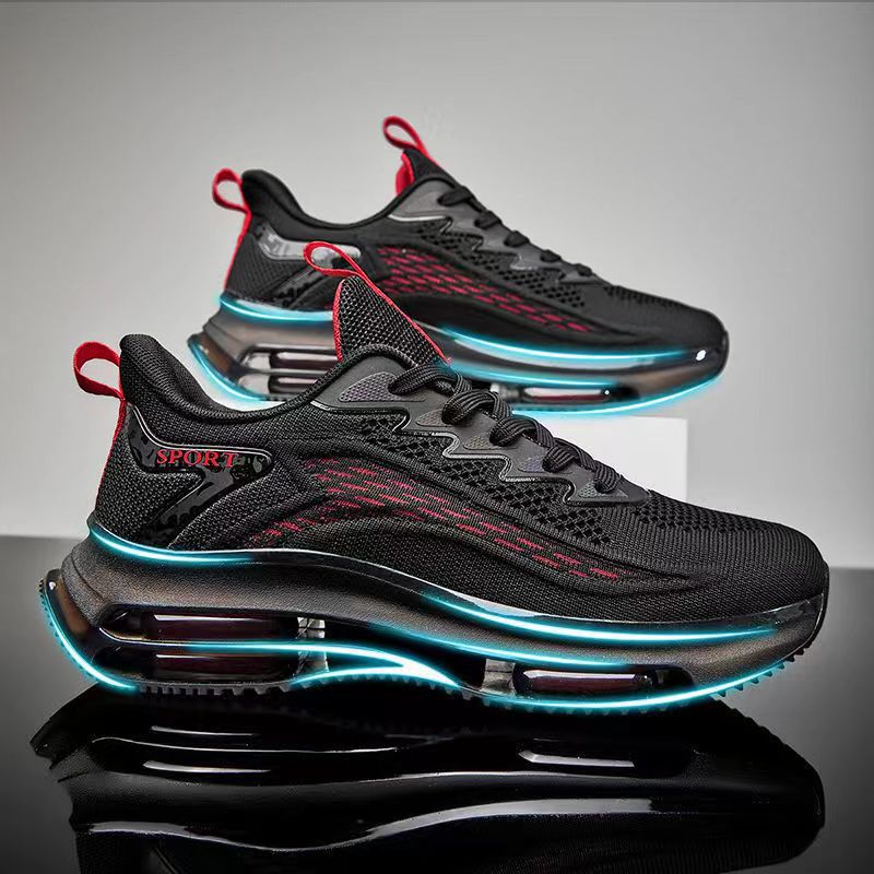 Herren Sichtbar luftgepolsterte Running-Sneaker mit Dual-Air-Kammer und atmungsaktivem Strickoberteil Shopy Nory