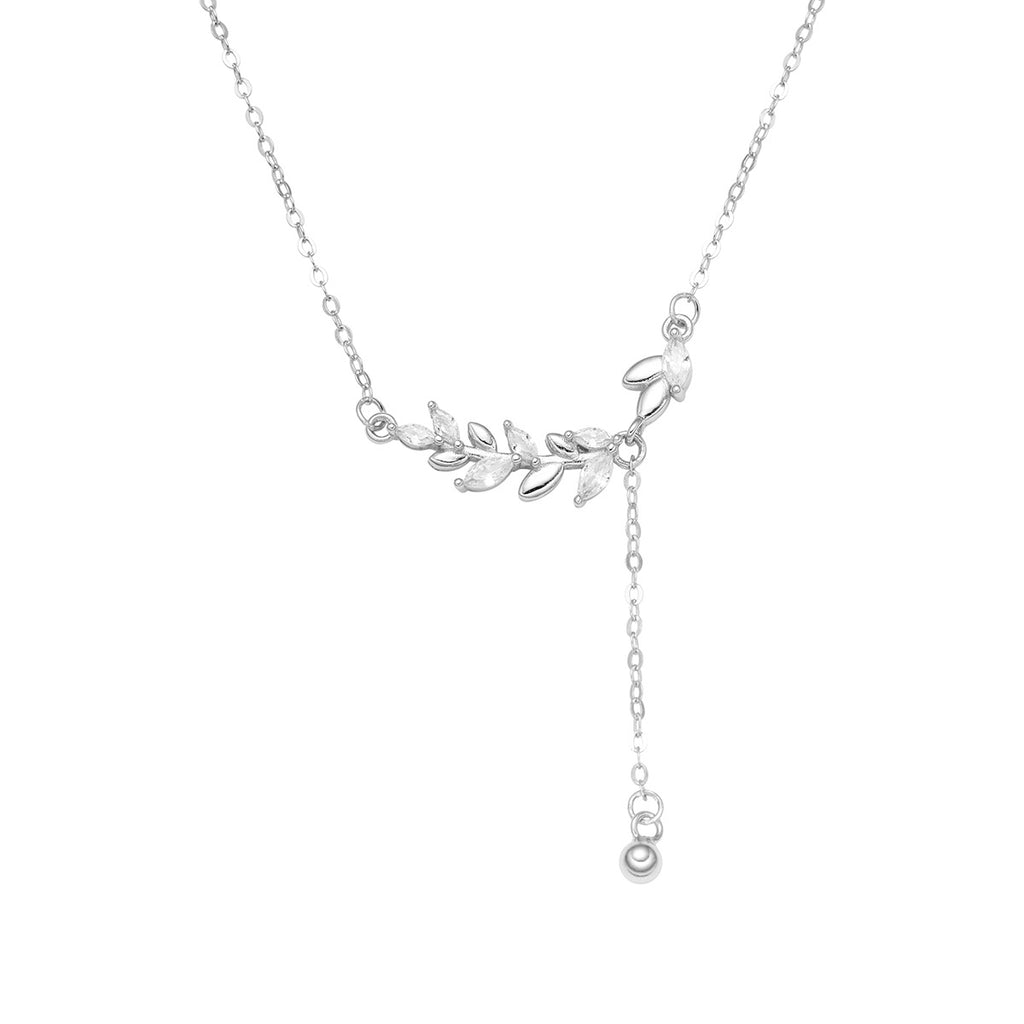 Damen elegante Halskette mit filigranem Blattdesign Shop Nory