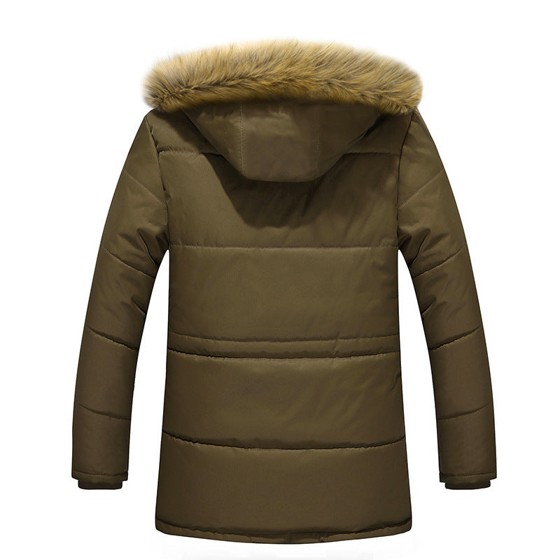 Herren Isolierter Langparka mit Teddyfleece-Innenlage, abnehmbarer Kunstfellkapuze und verdecktem Zweiwege-Reißverschluss Shop Nory