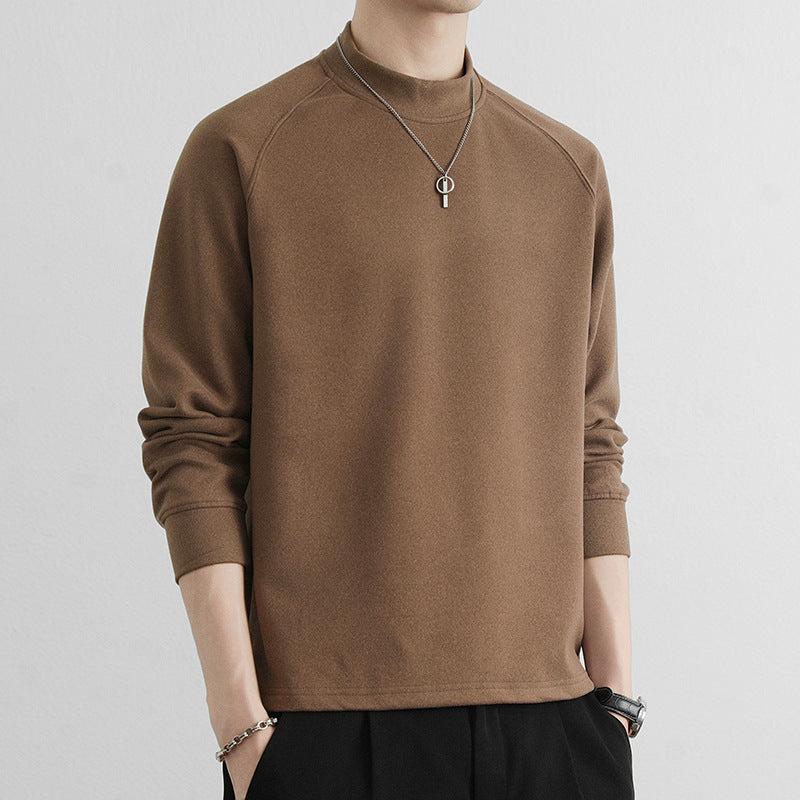 Herren Minimalistisches Mockneck-Sweatshirt aus Tech‑Fleece mit Raglanärmeln Shop Nory