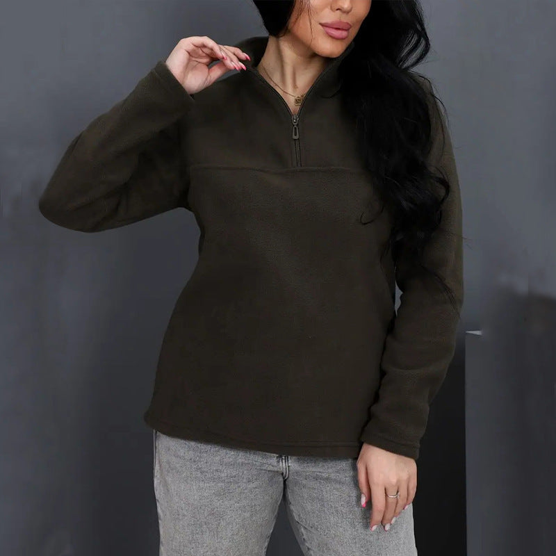 Damen Fleeceoberteil mit kurzem Halbzip und Stehkragen Shop Nory