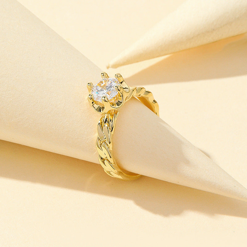 Damen eleganter Ring mit funkelndem Edelstein Shop Nory