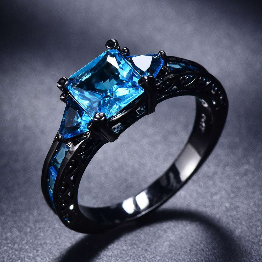 Damen Ring mit funkelndem grünem Zirkon und eleganter Edelstahlfassung Shop Nory